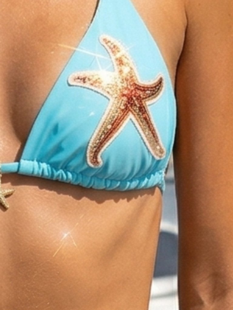 Nwt $198 Sequin Starfish Caribbean Everything But Water Bottoms Up Bikini Set L — image 5 of 8